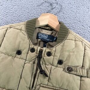 Vintage Polo Ralph Lauren Vest Adult Small Khaki Puffer Gilet Fishing Hunting